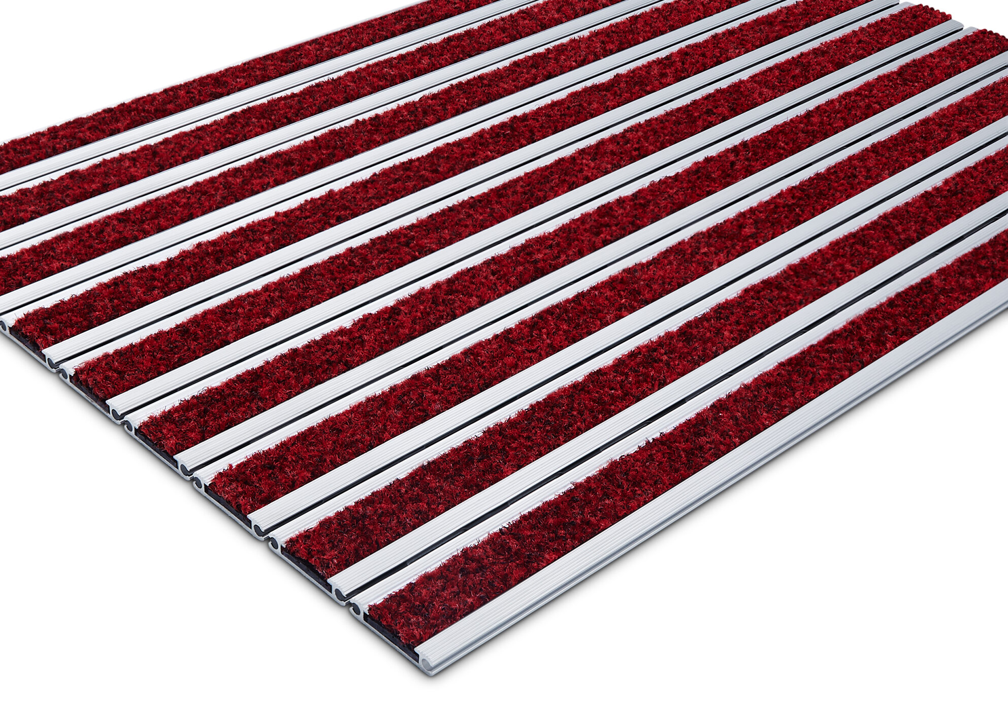 obiektowa wycieraczka aluminiowa wkład tekstylny red