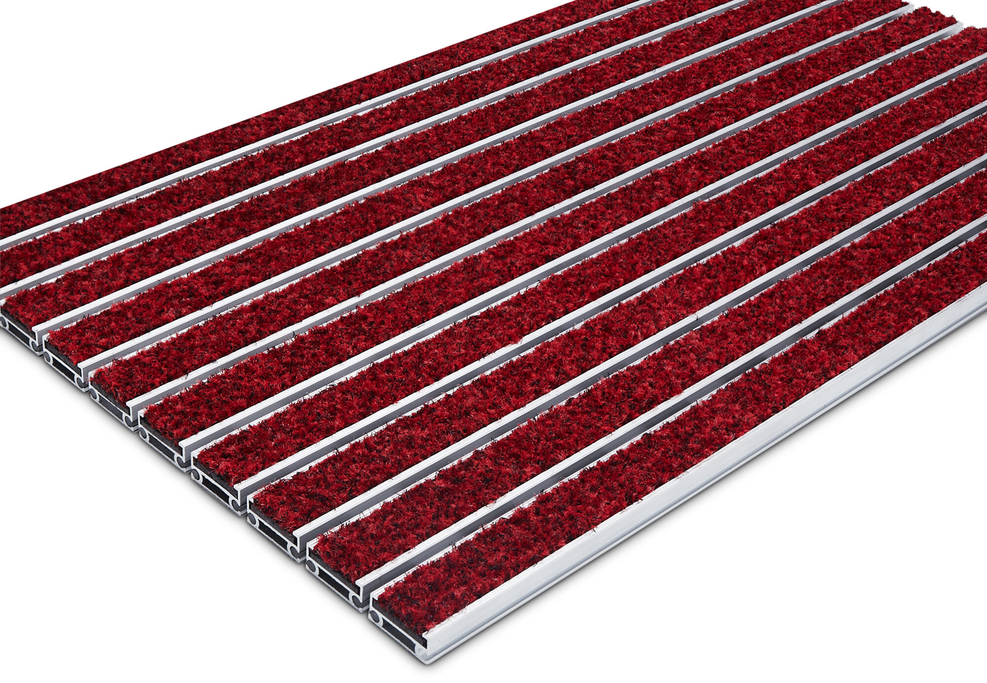 aluminiowa wycieraczka obiektowa wkład tekstylny red